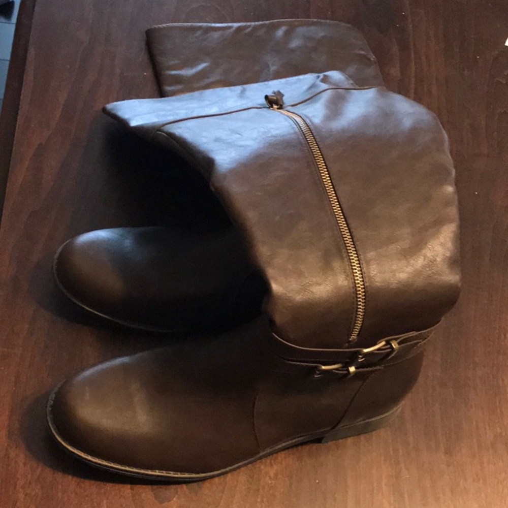 Over the knee wide calf boots